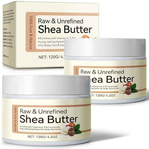 2Pack Raw & Unrefined Shea Butter for Body, Face & Hair, Pure Shea Butter with vitamins A, E & F, Long-Lasting Hydration for Dry Skin, Hair Care, DIY Lip Balm, Natural Moisturizer