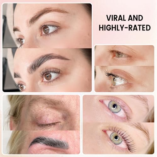 Lash Lift Color Kit Black Eyelash Perm Kit with Lash Lift Glue, Instant Curled and Voluminous Coloring with Black Hair Colors, Complete Tools for Salon Home