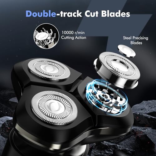 Electric Razor for Men, 2025 Magnetic Electric Shavers, IPX7 Waterproof Wet/Dry Mens Shaver, Smart LED Display & All-in-One Charging Base with Trimmers
