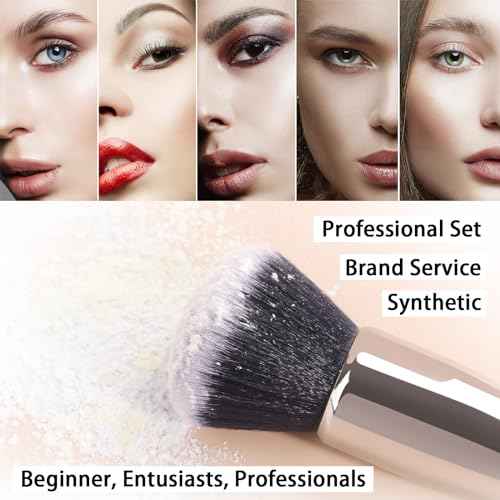 Z'OREYA Makeup Brushes, 16Pcs Makeup Brush Set Premium Synthetic Kabuki Brush Cosmetics Foundation Concealers Powder Blush Blending Face Eye Shadow Brush Set (Black)