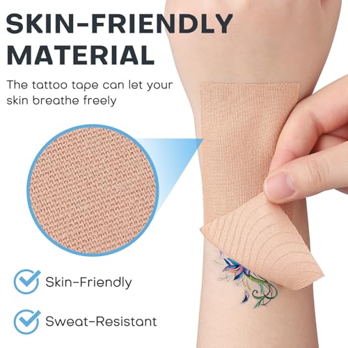 Tattoo Hiding Tape 2'' x 16.4Ft Waterproof Cover, 2 Rolls