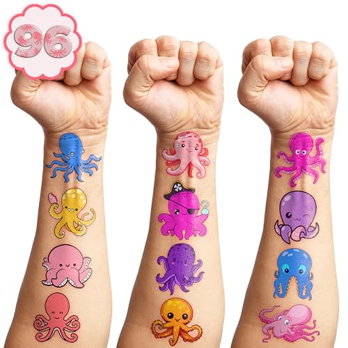 100 PCS Octopus Temporary Tattoos - Ocean Party Favors