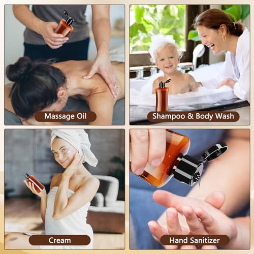 Domensi 50 Pcs 3.4 oz Travel Bottles Bulk Plastic Squeeze Empty Lotion Bottles with Flip Cap Small Portable Travel Leak Proof Refillable Cosmetic Container for Toiletries Liquid Shampoo