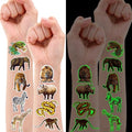 96 Glow in Dark Jungle Animal Temporary Tattoos Party Favors