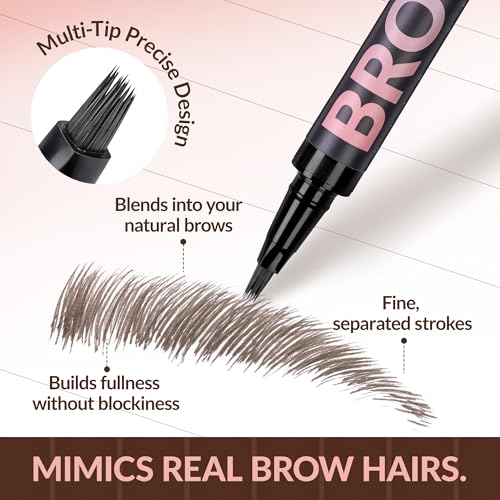 BEPHOLAN 4D Liquid Eyebrow Pen Waterproof Dark Brown