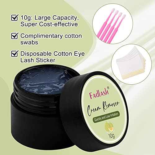 Eyelash Extension Remover 10g Cream Lash Extension Remover Dissolves Powerful Eyelash Glue Remover Low Irritation eyelash remover for lash extensions Lash Glue Remover for Sensitive Skin(Hami Melon)