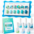 Double Rhythm Gel Nail Polish Set - 6pcs Pale Green Mint Blue Teal, 0.5oz, Soak Off, Natural & Non-Toxic