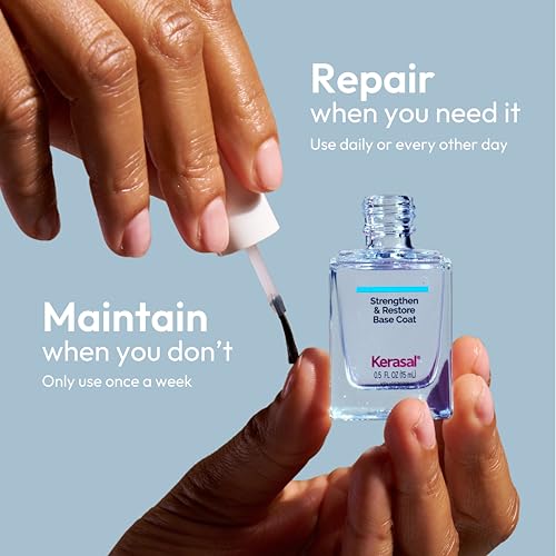 Kerasal Nail Strengthening Base Coat with Keratin & Hyaluronic Acid - 0.5 Oz