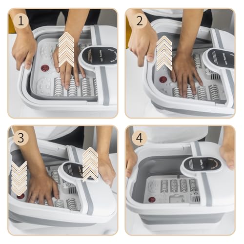 Collapsible Foot Spa Bath Massager with Heat & Bubbles