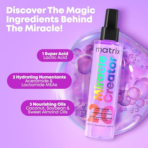 Matrix Miracle Creator Leave-In Conditioner Spray - Heat Protectant & Anti-Frizz