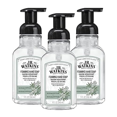 J.R. Watkins Foaming Hand Soap with Pump Dispenser, Moisturizing Foam Hand Wash, All Natural & Foaming Hand Soap Pump with Dispenser, Moisturizing All Natural Hand Soap Foam