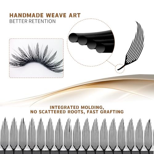 FADVAN Premade Anime Spire Lash Extensions 240PCS 0.07D