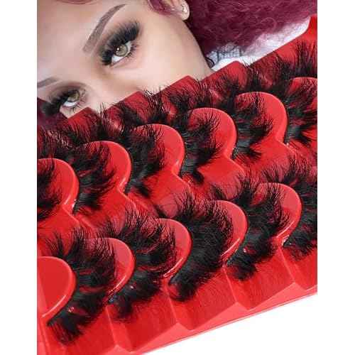 Strip Lashes That Look Like Lash Clusters 12-20mm 80D Volume False Eyelashes Wispy Soft Curly Eye Lashes 7 Pairs Waterproof Faux Mink Lashes Big Personality Red Box Lashes, by Allureza