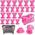 JANYUN 40 Pcs Silicone Heatless Hair Rollers Set - Soft Sleep-In Curlers