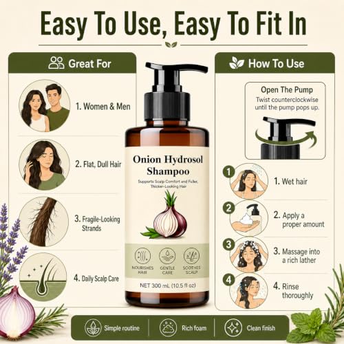 Onion Hydrosol Shampoo for Hair Growth & Fuller-Looking Hair