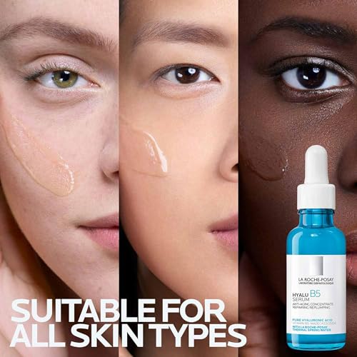 La Roche-Posay Hyalu B5 Pure Hyaluronic Acid Serum for Face, Vitamin B5 + Hyaluronic Acid + Madecassoside, Hydrating Serum Visibly Plumps Skin, Sensitive Skin Safe, Anti Aging, Oil-Free