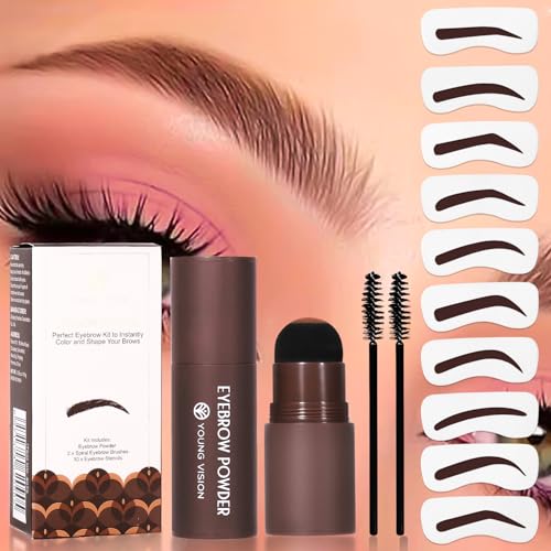 Eyebrow Stamp Kit with 10 Stencils & Waterproof Pomade