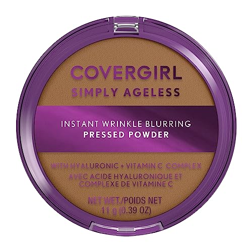 COVERGIRL Simply Ageless Instant Wrinkle Blurring Pressed Powder, Tawny, 0.39 Oz.