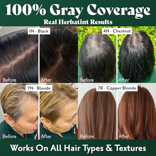 Herbatint Permanent Hair Dye - 4N Chestnut - For Up To 100% Gray Coverage of Resistant Gray Hair - Ammonia-Free, Alcohol-Free & Vegan - Salon Influenced Hair color 5.75 fl oz (4 Pack)