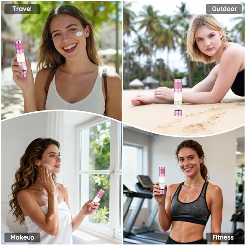 Pink Refillable Travel Lotion Bottles 3-Pack 1.7oz Airless Pump Dispenser