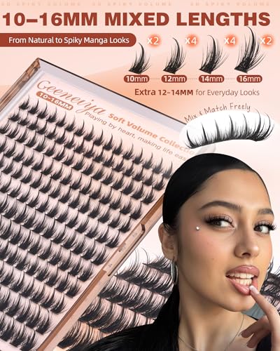 Geeneiya 5D Manga Lash Clusters D Curl 10-16mm