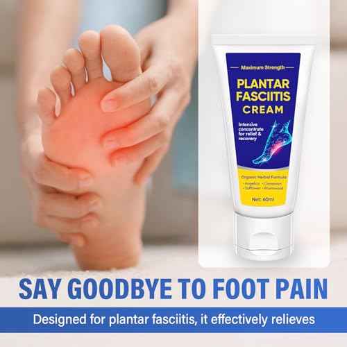 Nutravita Plantar Fasciitis Relief Cream - Heel Relief Cream for Plantar Fasciitis, Heel Spurs, Knee, Hands & Legs, Maximum Strength Soothe, 60ML