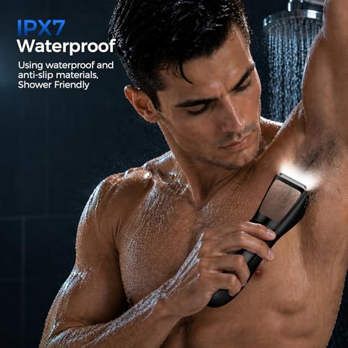 2-in-1 Electric Bikini Trimmer for Men, Waterproof Body Groomer
