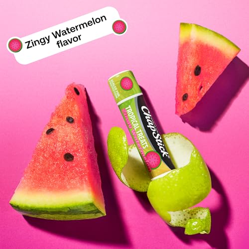 ChapStick Lip Care, Tropical Treats Collection (36 Sticks) ? Electric Tangerine, Fizzy Grape & Zingy Watermelon, Bulk Lip Balm, 0.15 Oz Ea