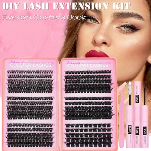 Cluster Lashes Kit 60D-200D with Bond & Seal - DIY Eyelash Extensions