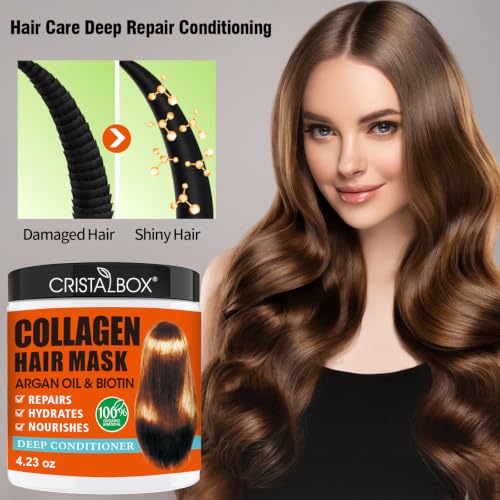 2-Pack Keratin & Collagen Hair Mask Treatment with Argan Oil