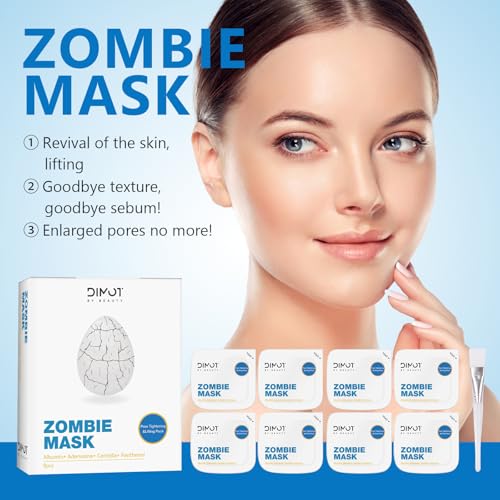 2025 New Zombie Facial Mask - Hydrating & Tightening Face Mask, Lifting, Deep Cleansing Pore, for Women & Men, 1 Box 8Pcs