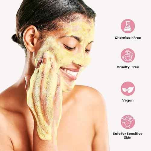 Turmeric, Kojic Acid Brightening and Whitening Foaming Facial Cleanser,Reduce Dark Spot, Silicone Brush Cleansing Skincare Hydrating Facial Cleansing for All Skin