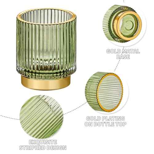 Makeup Brush Holder Organizer,Toothbrush Holders,Desk Pen Pencil Holder,Multifunctional Vintage Glass Brush Cup£¨L/White/A3-9-US£©