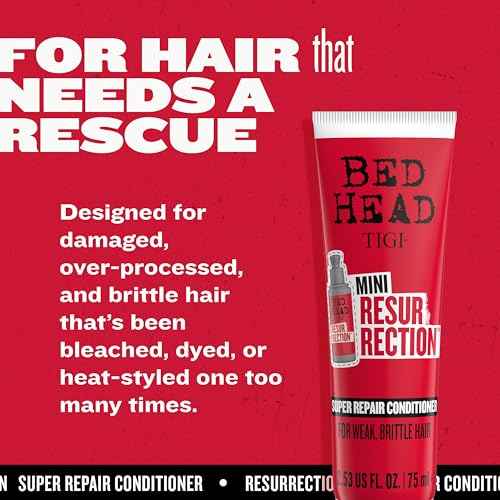 Bed Head by TIGI Resurrection Super Repair Conditioner Travel Mini ? Repairing conditioner for dry, brittle and damaged hair with added moisture and nourishment??, 2.53 fl oz
