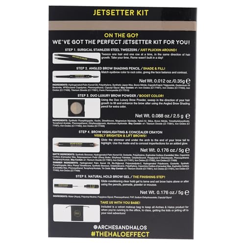 Arches & Halos Jetsetter Brow Kit - Travel Size with 5 Tools
