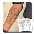 Geometric Orbit Phoenix Temporary Tattoo - 2 Sheets, Waterproof