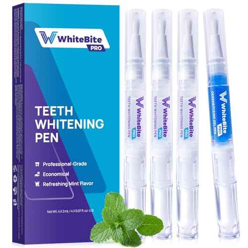 WhiteBite Pro Teeth Whitening Pens for Sensitive Teeth (4 Pens) ? 35% Carbamide Peroxide Gel, Desensitizing Gel ? Fast Whitening, Enamel-Safe, Travel-Friendly