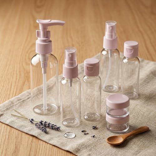 TSA Approved Travel Bottles Set, 7-Pack Toiletries Containers with Leak-Proof Design
