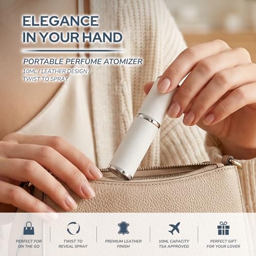 LISAPACK White Refillable Travel Perfume Atomizer 10ml Cologne Spray Bottle