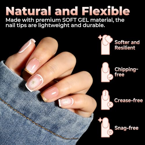 UNA GELLA C-XS Extra Short Square Full-Cover Nail Tips 120Pcs