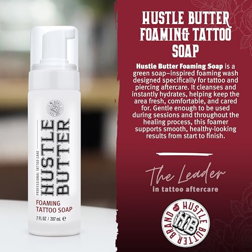Hustle Bubbles Tattoo Soap - Foaming Cleanser for New Tattoos & Piercings