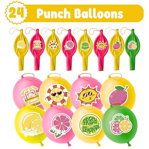 72-Piece Lemon Party Favors Kit - Balloons & Tattoos
