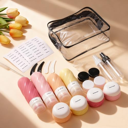LitBear Travel Bottles Set - 23 Pack TSA Approved Toiletry Containers