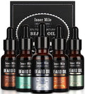 ISNER MILE Beard Oil 5 Pack, Stocking Stuffers Gifts for Him Dad Boyfriend, Mustaches Soften, Moisturize, Strength with Sandalwood, Bay Rum, Vanilla, Cologne, Unscented, Beard Maintenance Treatment