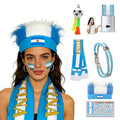 Argentina Soccer Fan Kit 6-in-1 with Scarf, Face Paint & Wig