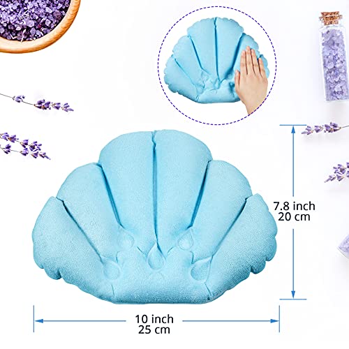 Jetec 2-Pack Inflatable Bath Pillow with Suction Cups