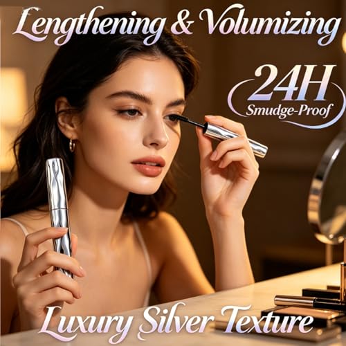 Cuztonc Waterproof Volumizing Mascara - Lengthening, Clump-Free, Smudge-Resistant