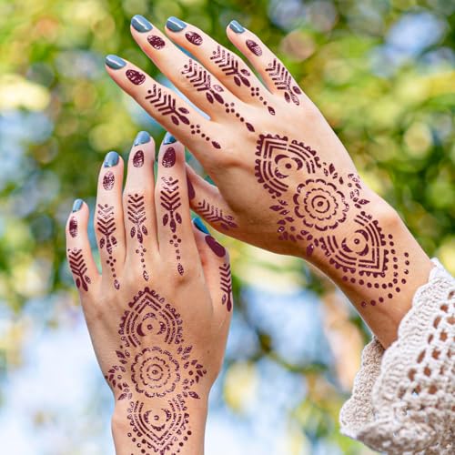 Temporary Tattoo Kit - 10 Colors, 86 Stencils, 8 Gloves