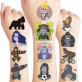 96 Pcs Gorilla Temporary Tattoos Safari Animal Party Favors