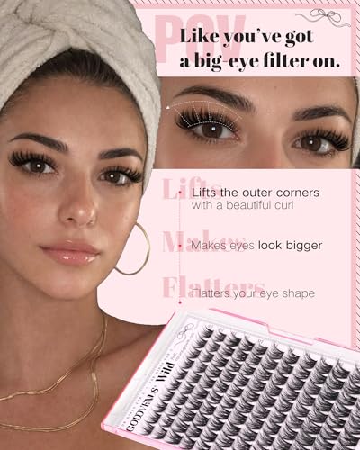 Goddvenus D Curl Fluffy Lash Clusters - 120pcs Individual Eyelash Extensions